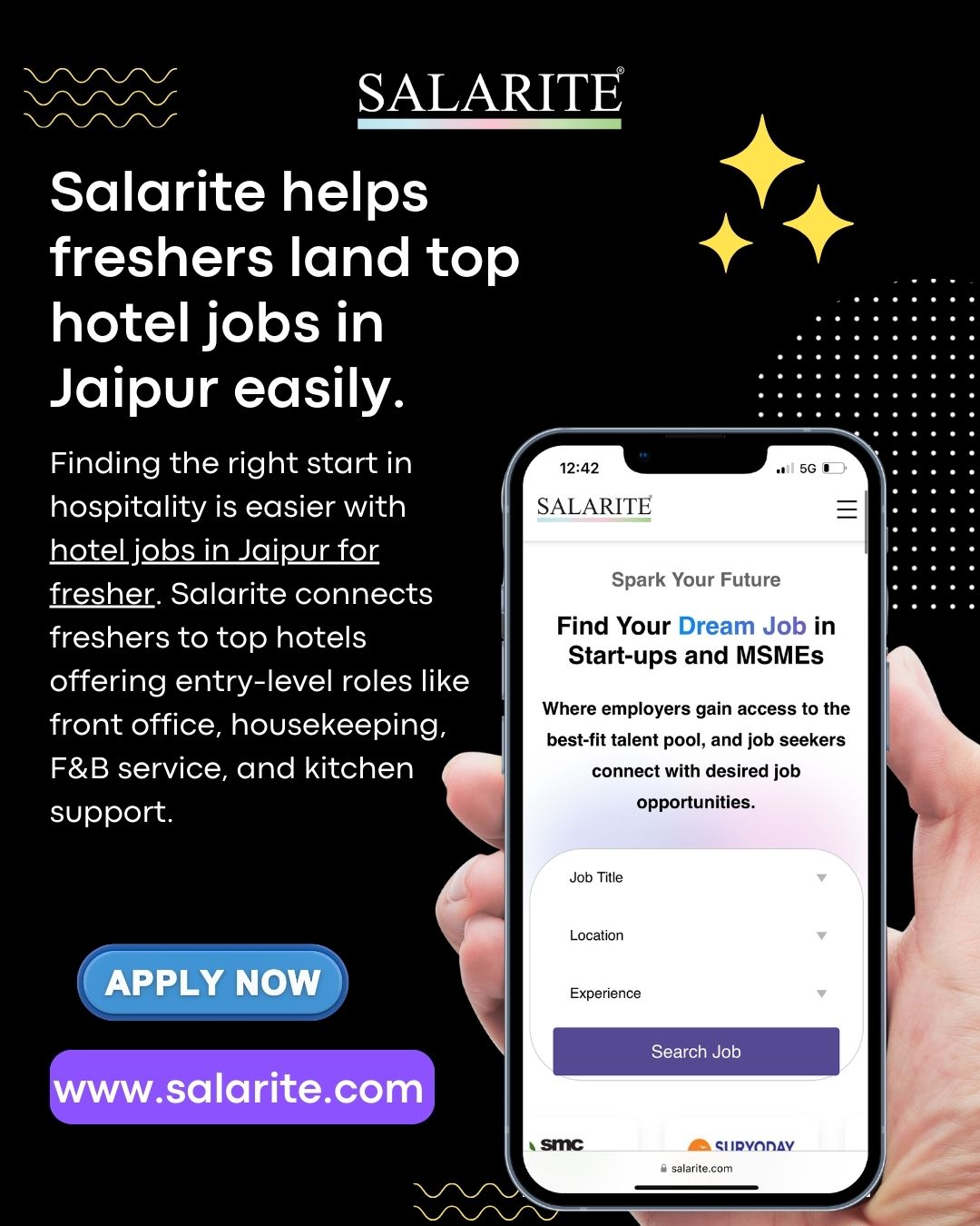 Salarite helps freshers land top hotel jobs in Jaipur easily.